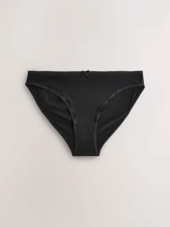 Next High Leg Cotton Rich Knickers 7 Pack Black / Pastel Rose Nude / White Best