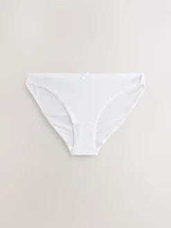 Next High Leg Cotton Rich Knickers 7 Pack Black / Pastel Rose Nude / White Best