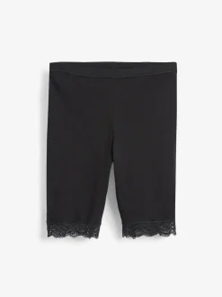 Next Cotton Blend Anti-Chafe Shorts 2 Pack Black / Pastel Rose Nude