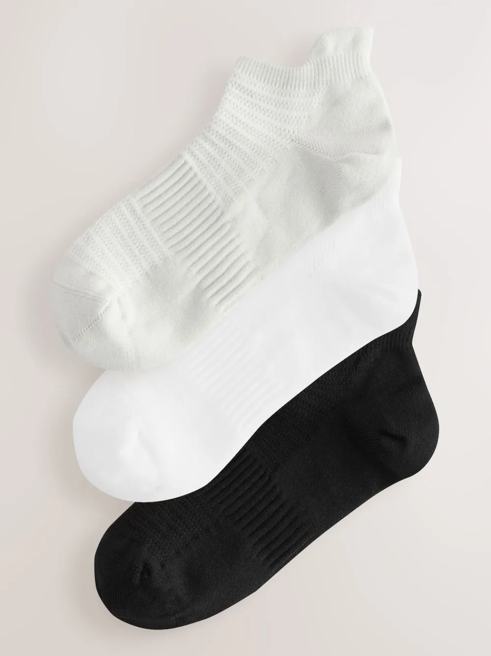 Next Black & White Blister Resist Trainer Socks 3 Pack Black & White Best