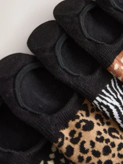 Next Black Animal Invisible Trainer Socks 5 Pack Online