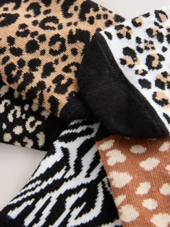 Next Black Animal Invisible Trainer Socks 5 Pack Online