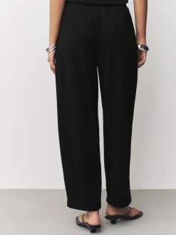 Next Black Barrel Leg Compact Trousers Hot