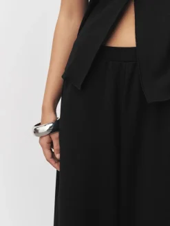 Next Black Barrel Leg Compact Trousers Hot