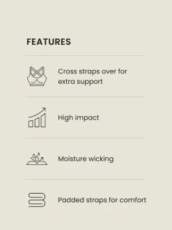 Next B-G Active Sports High Impact Dry Tech Non Pad Bra Black Clearance