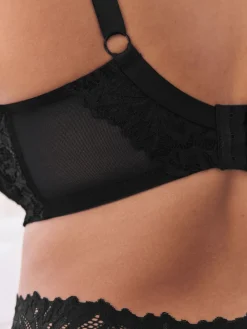 Next B-H Total Support Non Pad Non Wire Full Cup Lace Ultimate Comfort Bra Black New