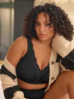 Next B-H Total Support Ultimate Comfort Supersoft Non Pad Non Wire Bra Black Clearance