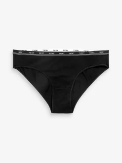 Next Bikini Cotton Logo Knickers 4 Pack Black Hot