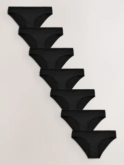 Next Bikini Microfibre Knickers 7 Pack Black New