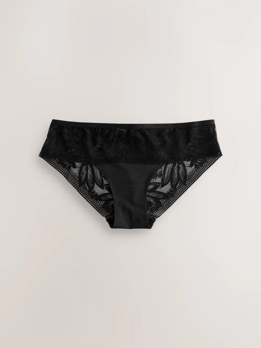 Next Brazilian Lace And Microfibre Knickers Black
