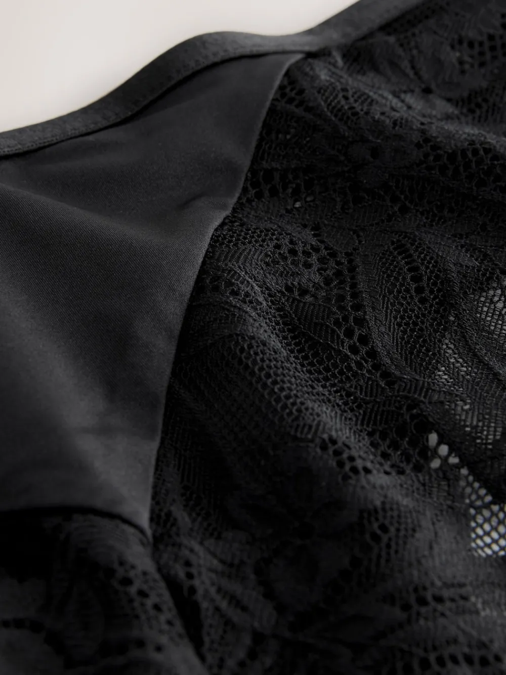 Next Brazilian Lace And Microfibre Knickers Black