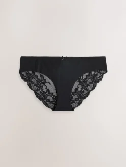 Next Brazilian No VPL Lace Back Briefs 3 Pack Black Best