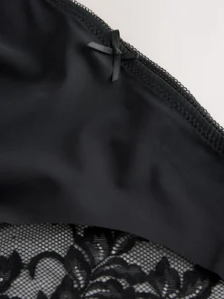 Next Brazilian No VPL Lace Back Briefs 3 Pack Black Best