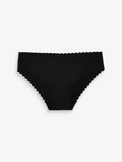 Next Brazilian No VPL Scallop Edge Knickers Black Clearance