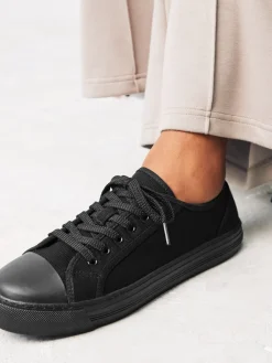 Next Canvas Baseball Trainers Black Outlet