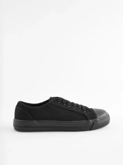 Next Canvas Baseball Trainers Black Outlet