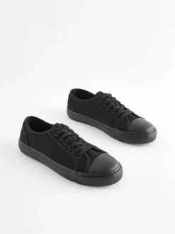 Next Canvas Baseball Trainers Black Outlet