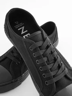 Next Canvas Baseball Trainers Black Outlet