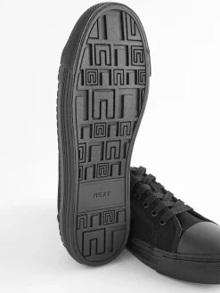 Next Canvas Baseball Trainers Black Outlet