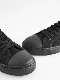 Next Canvas Baseball Trainers Black Outlet