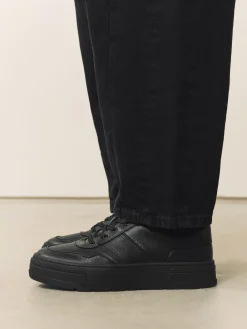 Next Cleat Chunky Lace Up Trainers Black Clearance