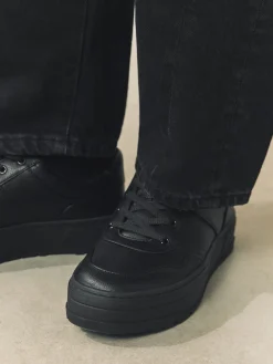 Next Cleat Chunky Lace Up Trainers Black Clearance