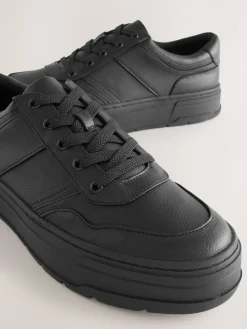 Next Cleat Chunky Lace Up Trainers Black Clearance