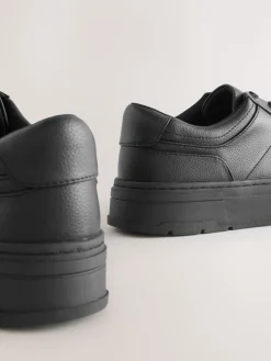 Next Cleat Chunky Lace Up Trainers Black Clearance