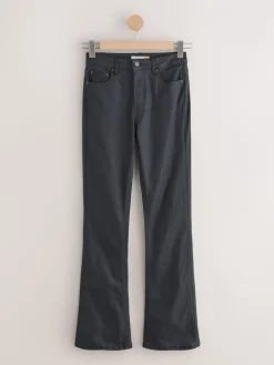 Next Coated Bootcut Jeans Black New