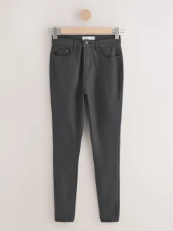 Next Coated Denim Skinny Jeans Black Clearance