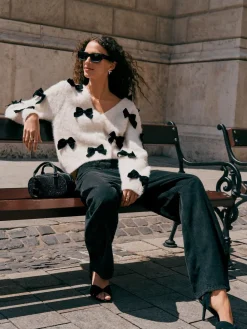 Next Cord Barrel Leg Trousers Black Online