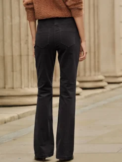 Next Cord Bootcut Trousers Black Clearance