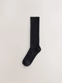 Next Cotton Slub Slouchy Ankle Socks 3 Pack Black Outlet