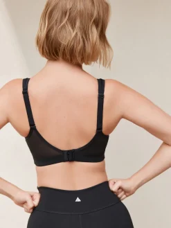 Next DD+ Non Pad Full Cup Dry Tech High Impact Sports Bra Black Clearance