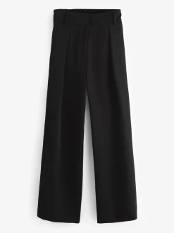 Next Elastic Back Wide Leg Trousers Black