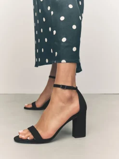 Next Extra Wide Fit Block Heel Sandals Black Best
