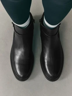 Next Black Extra Wide Fit Buckled Chelsea Boots