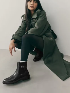 Next Black Extra Wide Fit Buckled Chelsea Boots