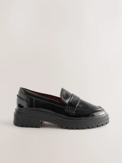 Next Extra Wide Fit Chunky Loafers Black Sale