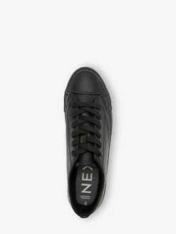 Next Extra Wide Fit Patent Baseball Trainers Black Sale