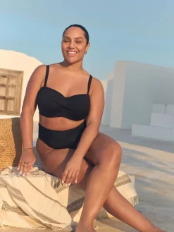 Next F-K Twist Bandeau Wired Bikini Top Black Discount