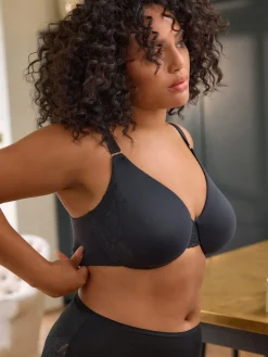 Next F-K Ultimate Comfort & Support Non Padded Underwired Bra Black Clearance