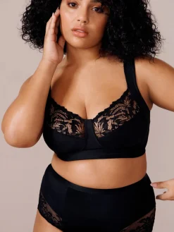 Next F-K Ultimate Comfort Cup Padded Strap Non Pad Non Wired Bra with Side Support Black Hot