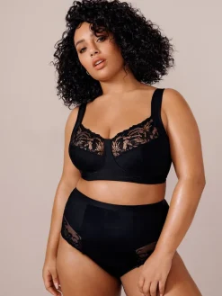 Next F-K Ultimate Comfort Cup Padded Strap Non Pad Non Wired Bra with Side Support Black Hot