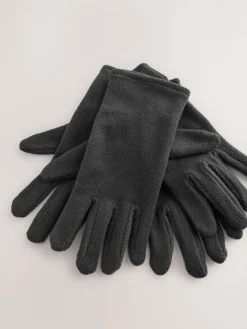 Next Fleece Gloves 2 Pack Black Hot
