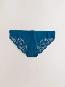 Next Brazilian No VPL Lace Back Briefs 5 Pack Black Floral Print Best