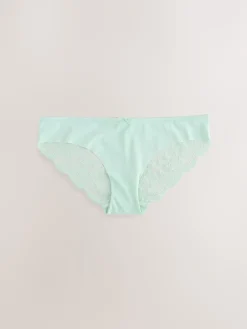 Next Brazilian No VPL Lace Back Briefs 5 Pack Black Floral Print Best