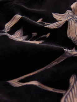 Next Black Floral Print N.Premium Velvet Robe Best