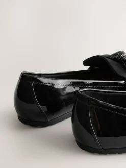 Next Black Forever Comfort® Bow Round Toe Loafers Outlet