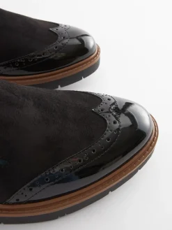 Next Black Forever Comfort® Brogue Detail Chunky Sole Loafers